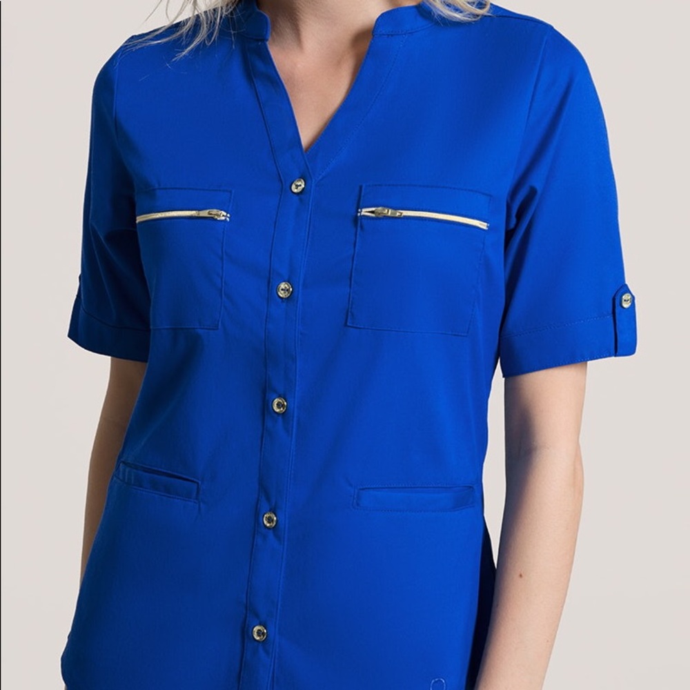 Jaanuu Scrubs Blue top and bottom